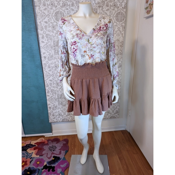 Anthropologie Maeve Pernille Floral Tie Sleeve Blouse - Picture 3 of 8